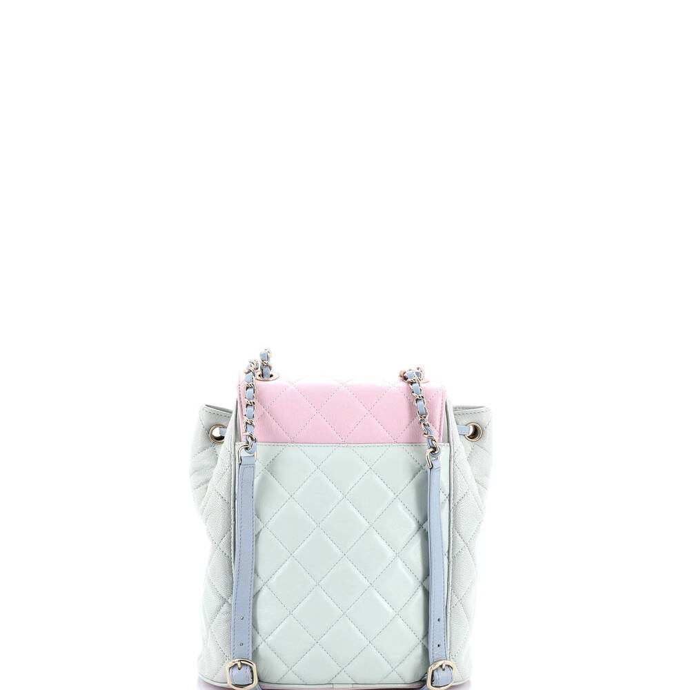 Chanel Large Duma Drawstring Backpack Quilted Goa… - image 3